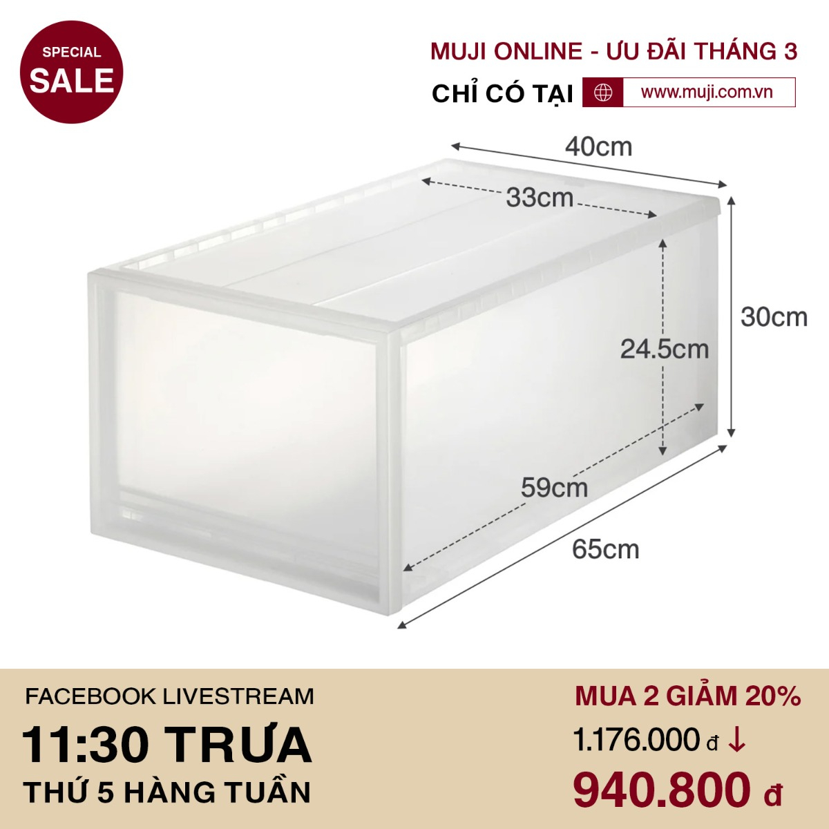 Pp Storage Box / Wide / L
