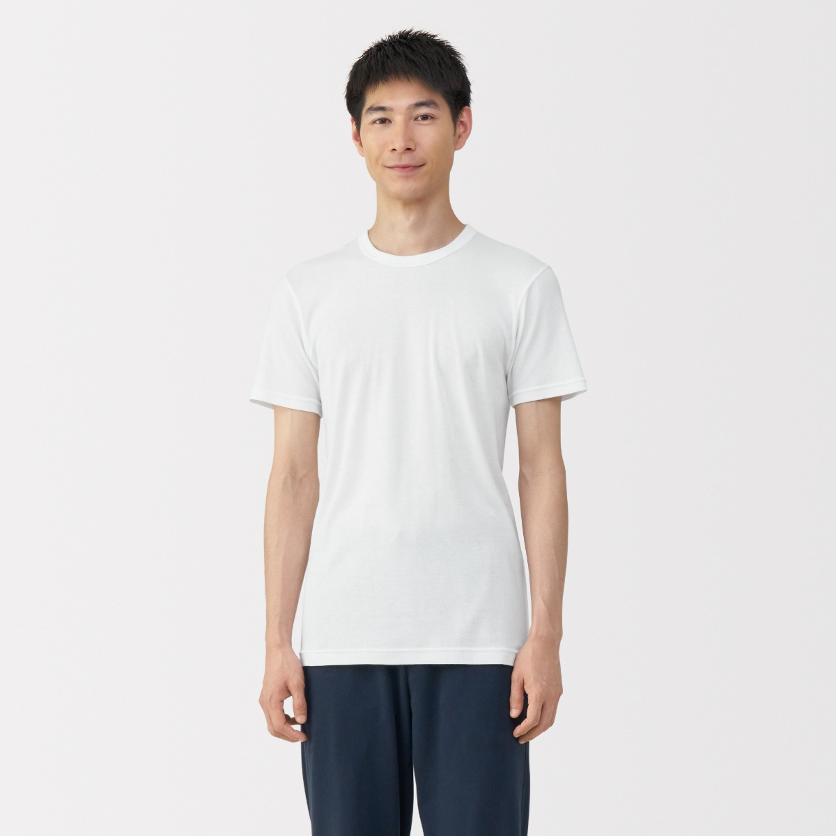 MUJI Áo Thun Cotton Giữ Nhiệt Tay Ngắn Cho Nam