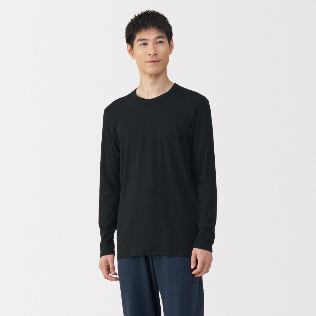 MUJI M'S Warm Cotton L/Slv T-Shirt