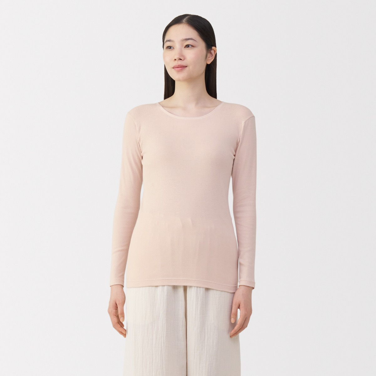 MUJI W'S Warm Cotton L/S T-Shirt