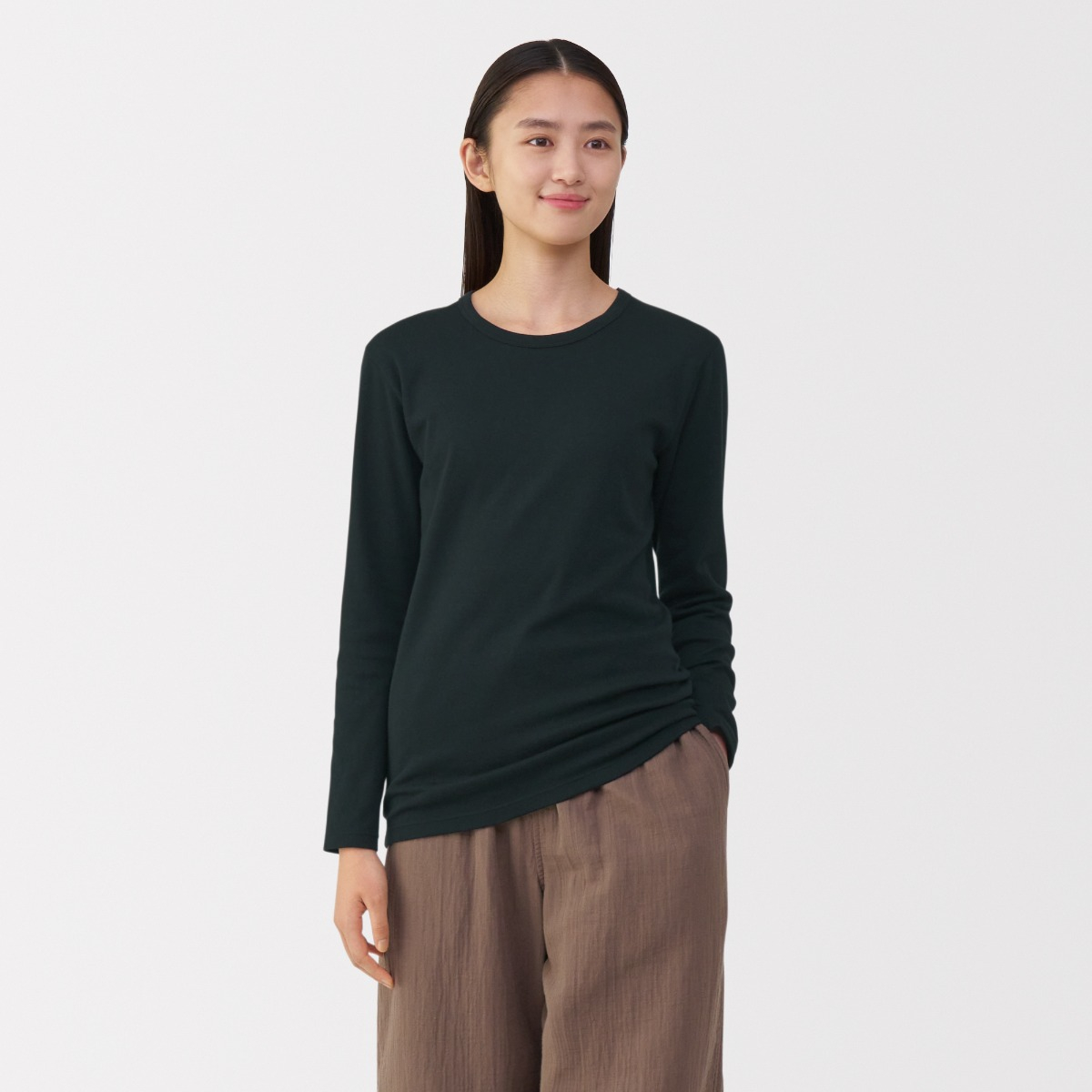 MUJI W'S Warm,Thick Cotton L/Slv T-Shirt
