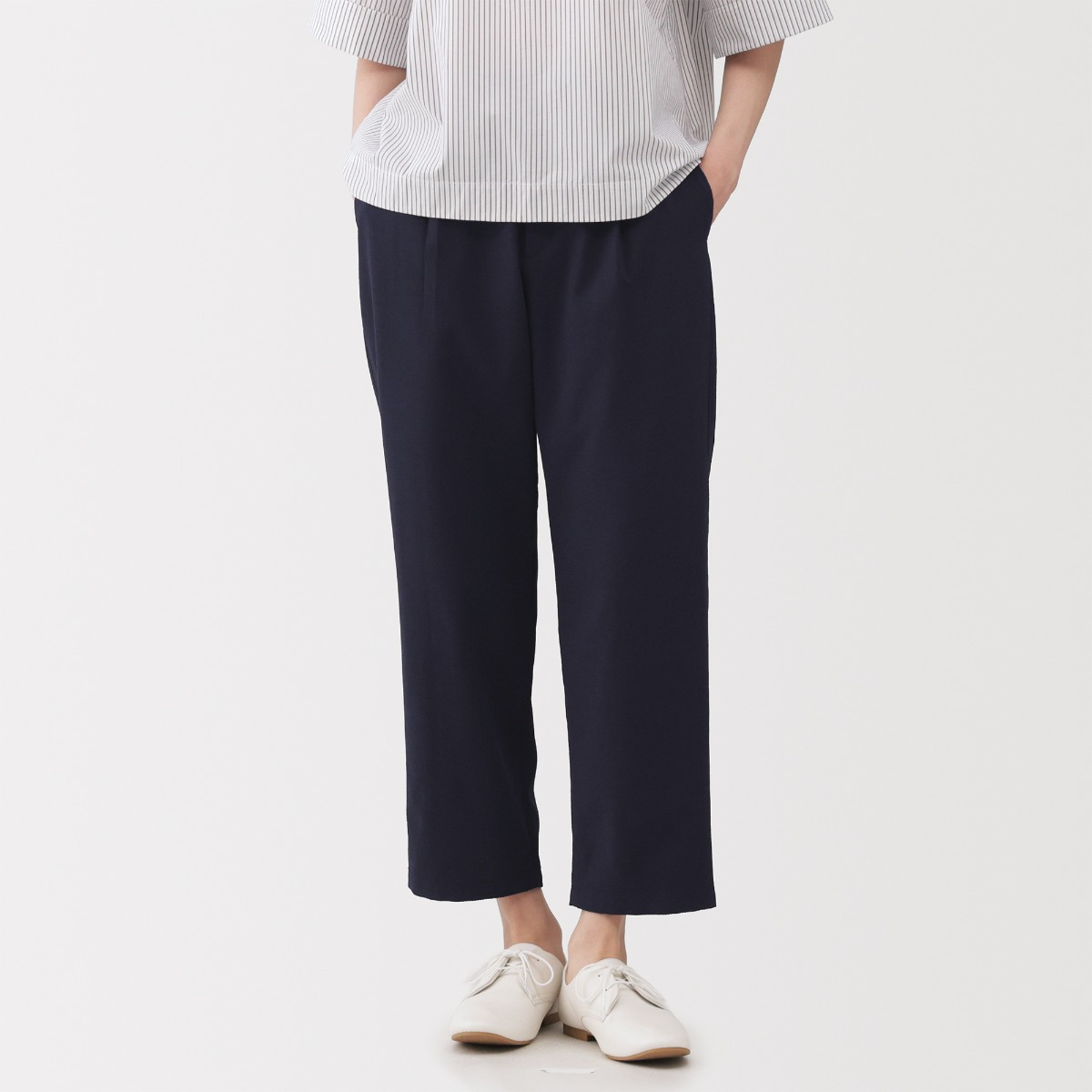 MUJI Quần Rộng Seersucker Thoáng Khí