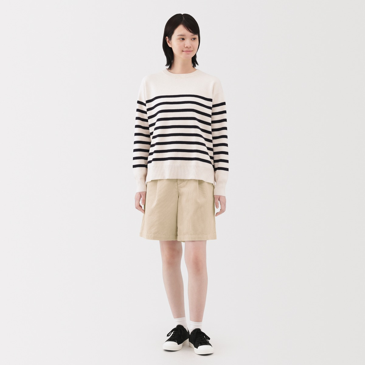 MUJI Quần Culottes Corduroy Phối Kapok