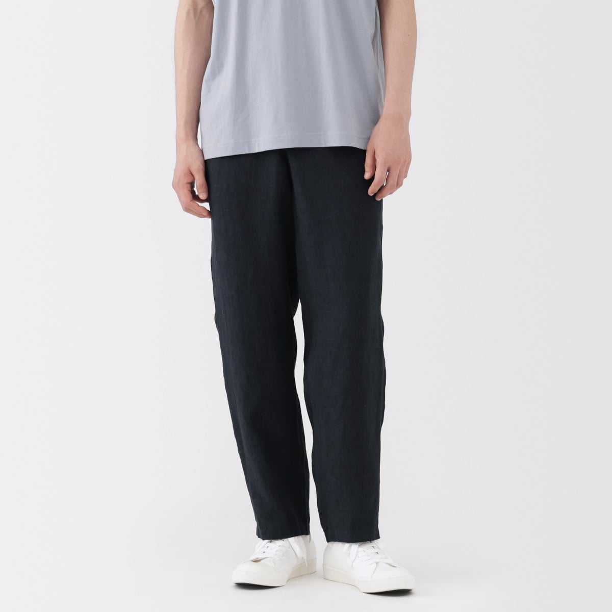 MUJI Quần Nam Vải Washed Linen Ống Rộng