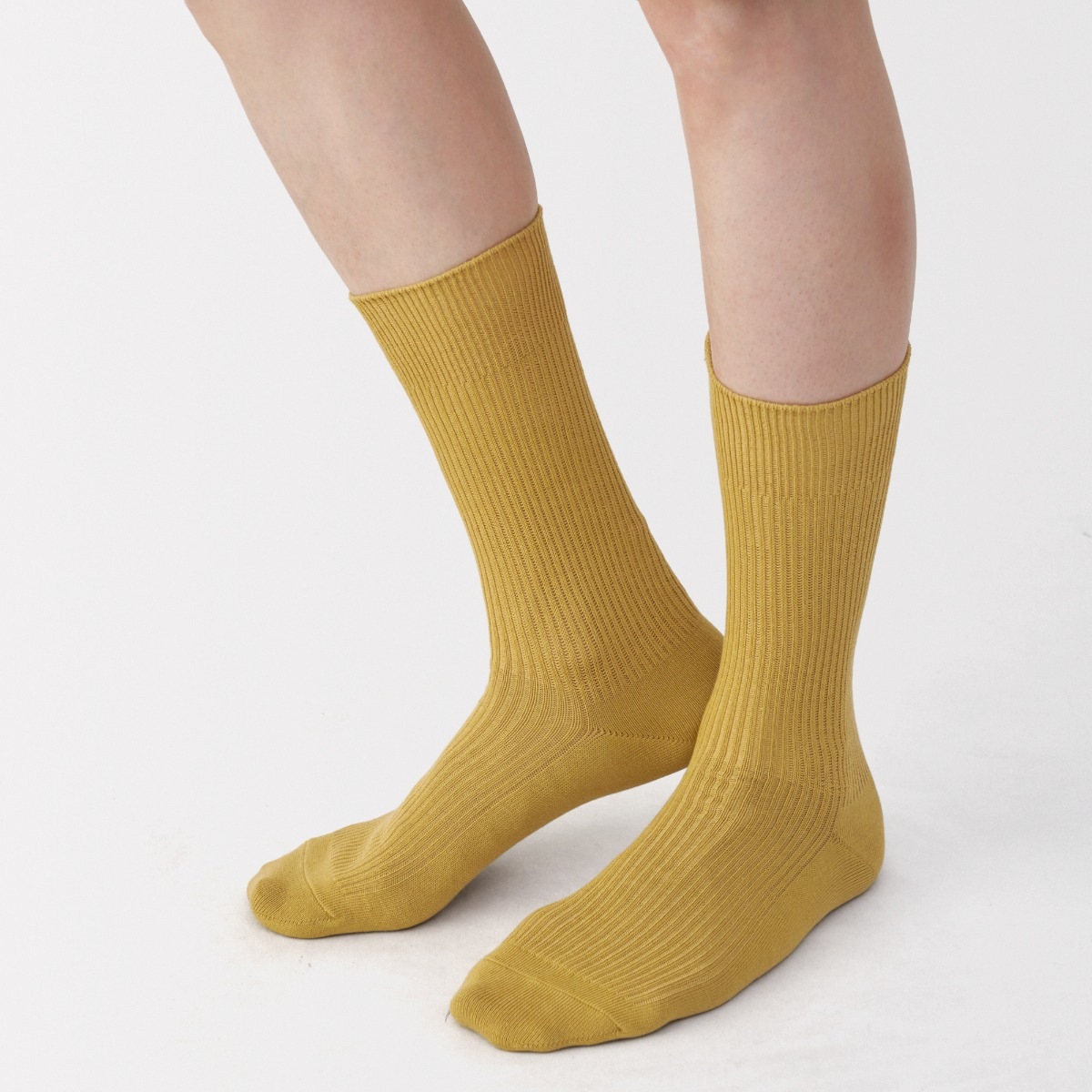 MUJI M'S Right Angle Anti-Slip-Fit Ribbed Socks