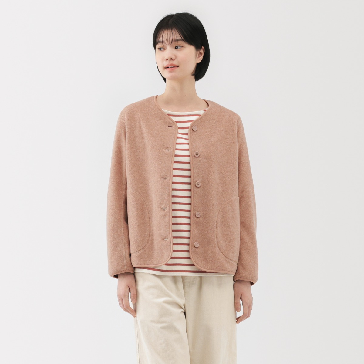 MUJI Áo Cardigan Nỉ Easy
