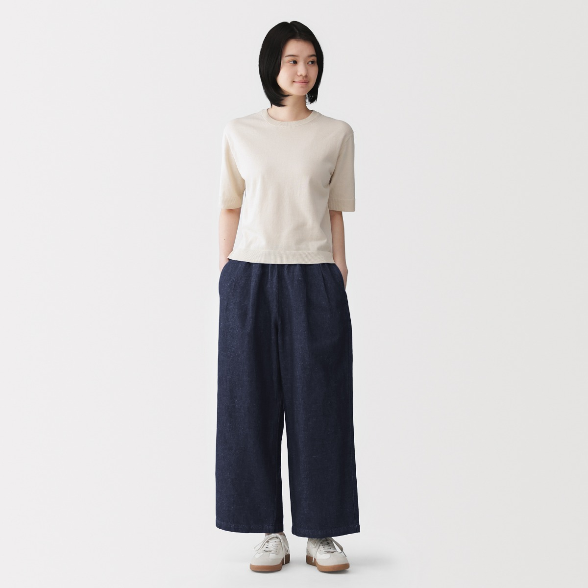 MUJI Quần Denim Vải Cotton Linen