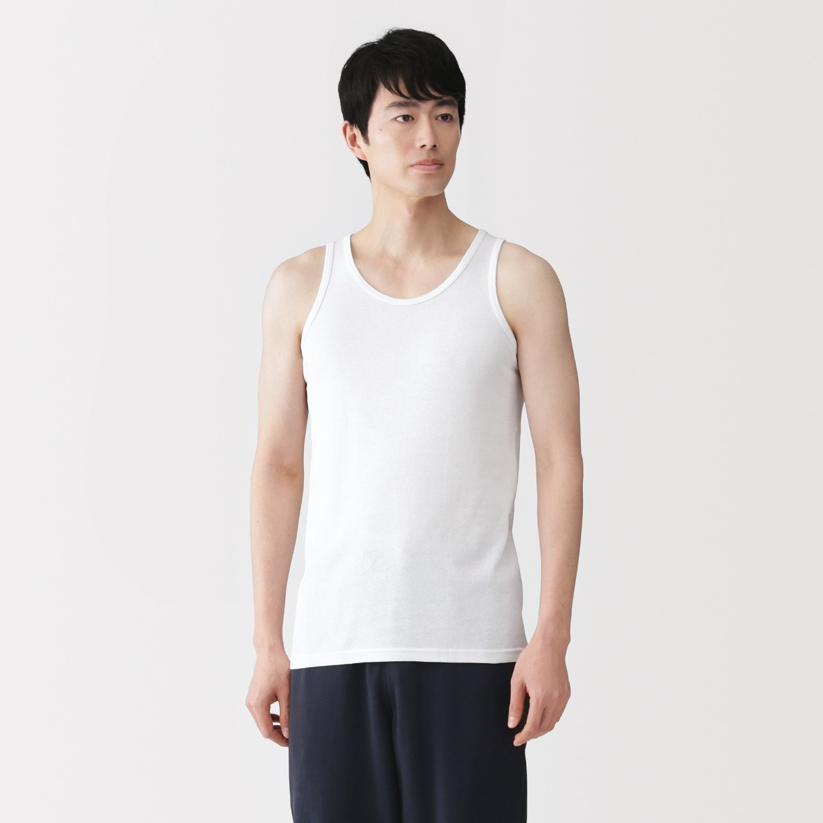 MUJI Áo Ba Lỗ Cotton Thấm Hút Mồ Hôi