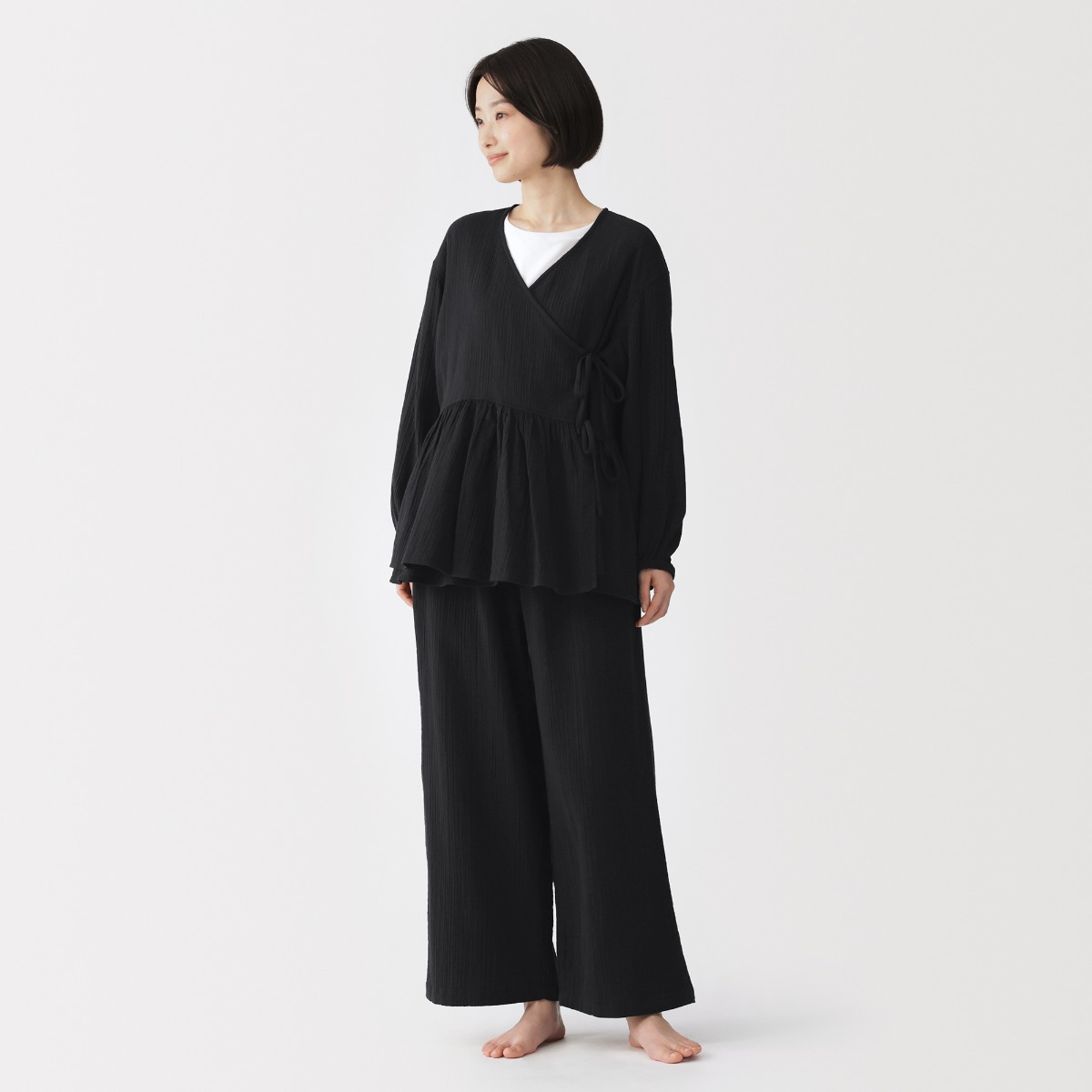 MUJI W'S Crepe Gauze Long Pants