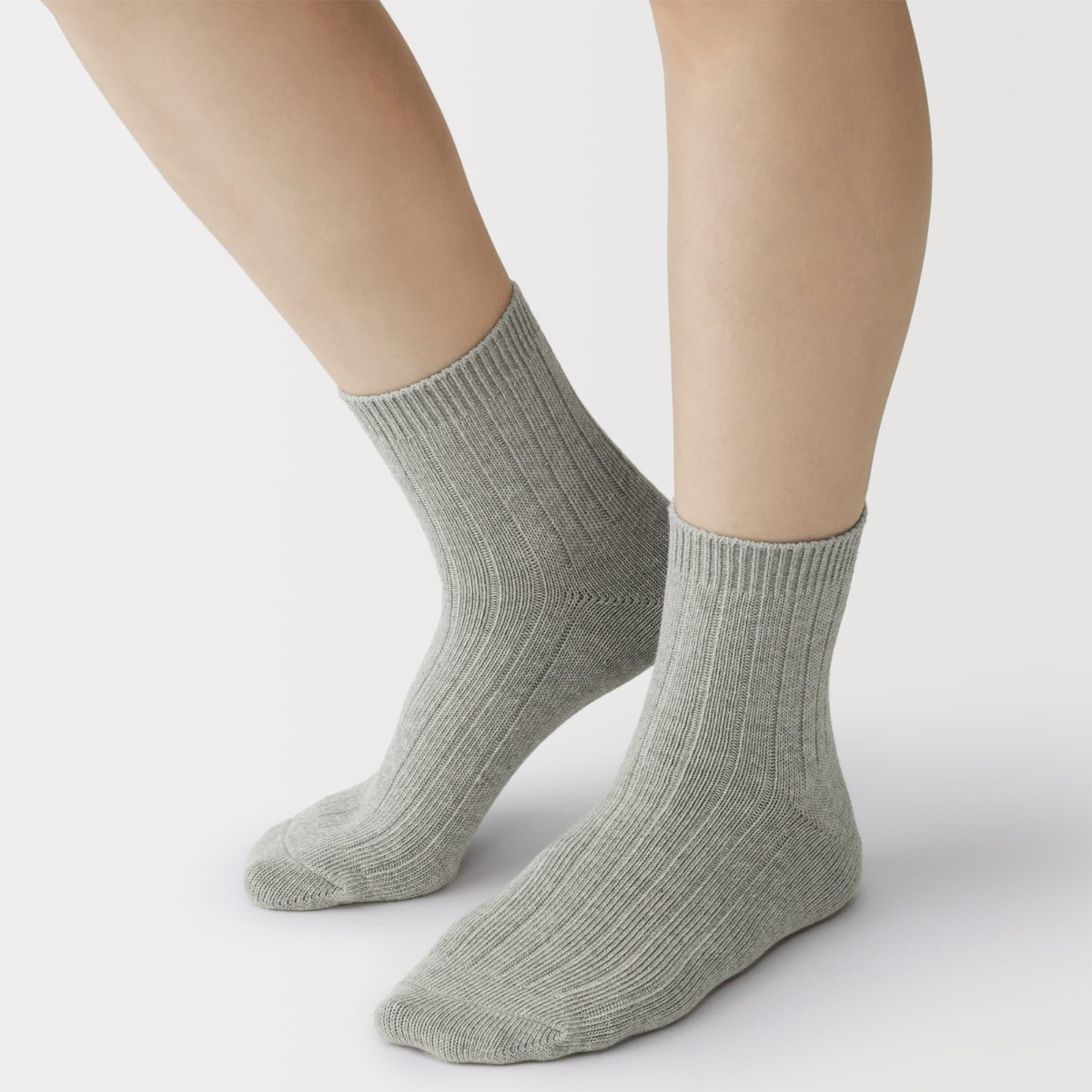 MUJI Tất Nữ Ôm 90 Độ Vải Gân To Không Bó Cổ Chân