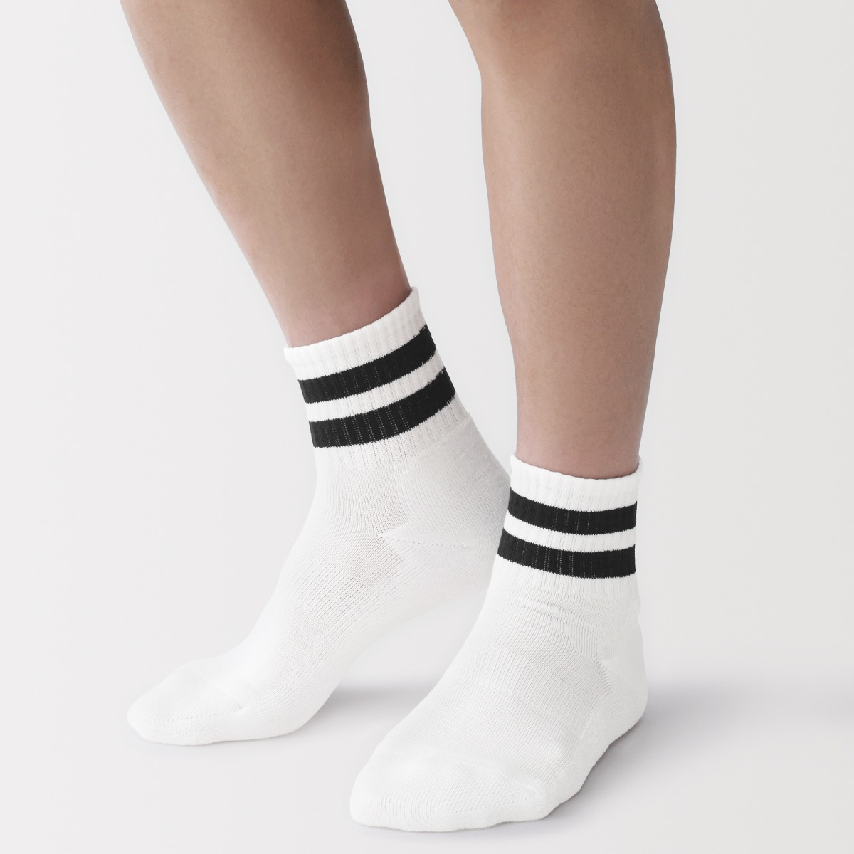 MUJI Tất Nam Cổ Lửng Ôm 90 Độ Lòng Tất Dệt Kiểu Vòng (sọc)