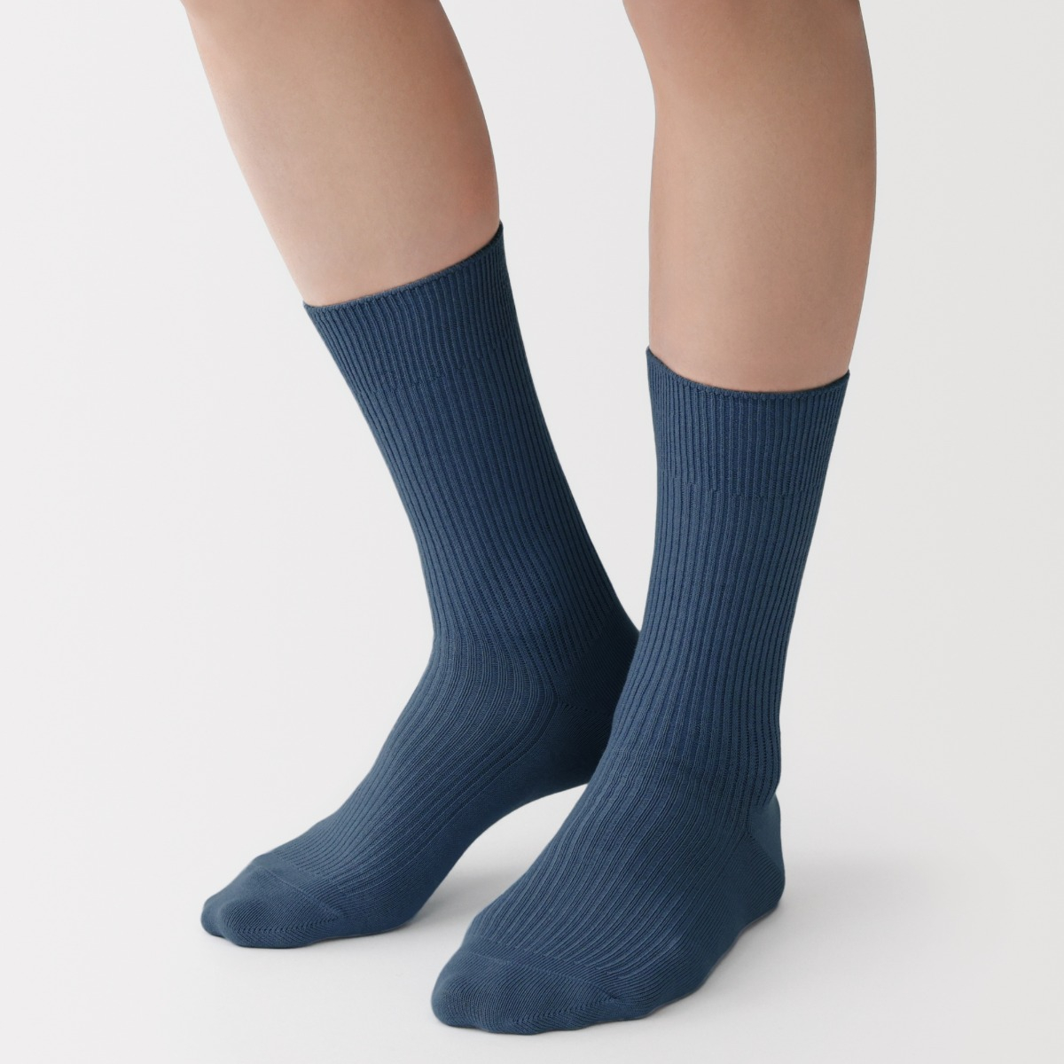 MUJI M'S Right Angle Ribbed Socks