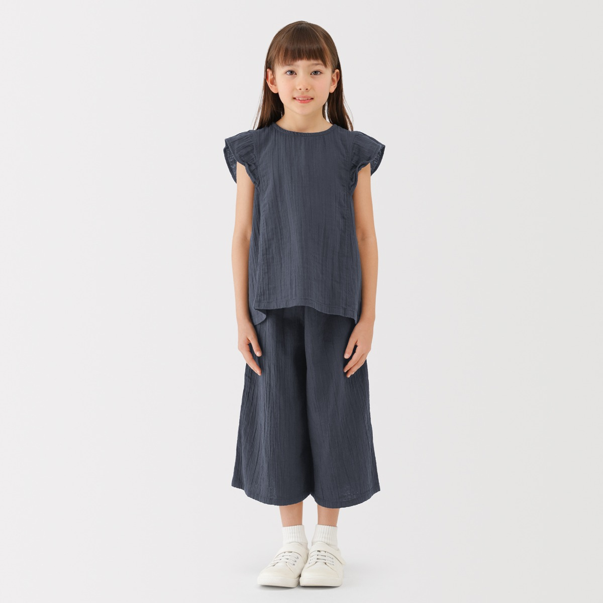 MUJI Áo Blouse Vải Crepe Gauze - Trẻ Em