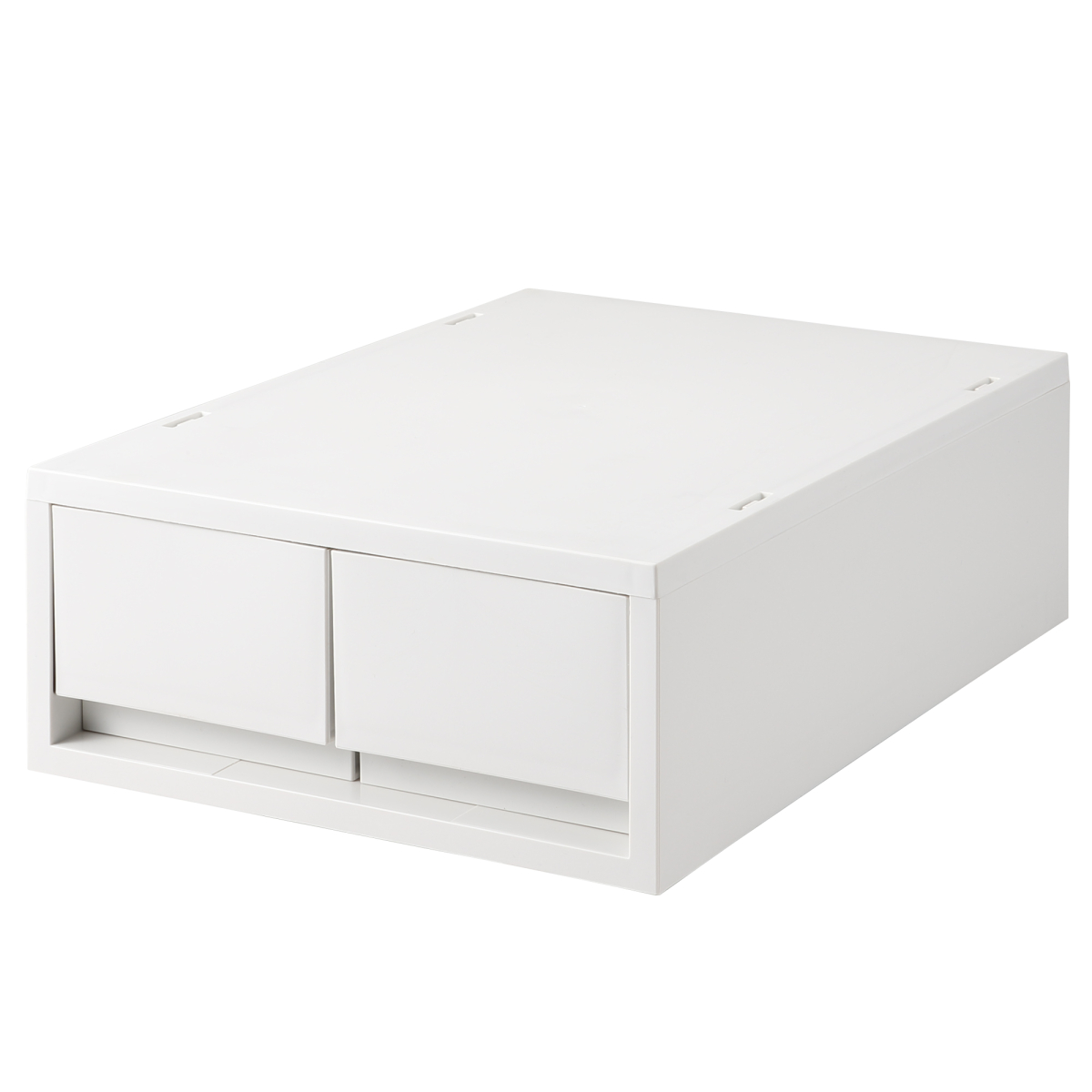Pp Storage Case / Shallow / 2 Drawers / White Grey