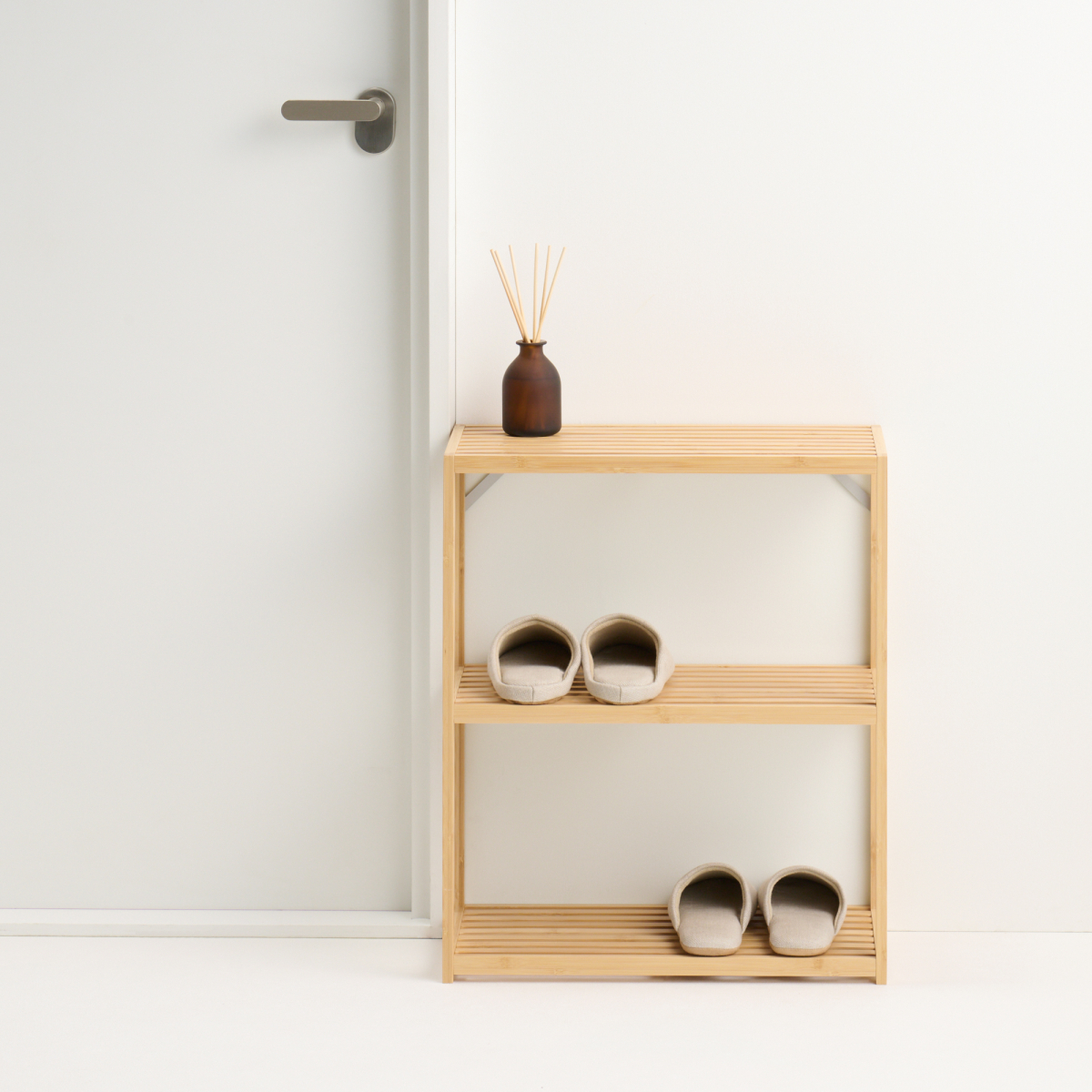 A] Wooden Desk Top Shelf