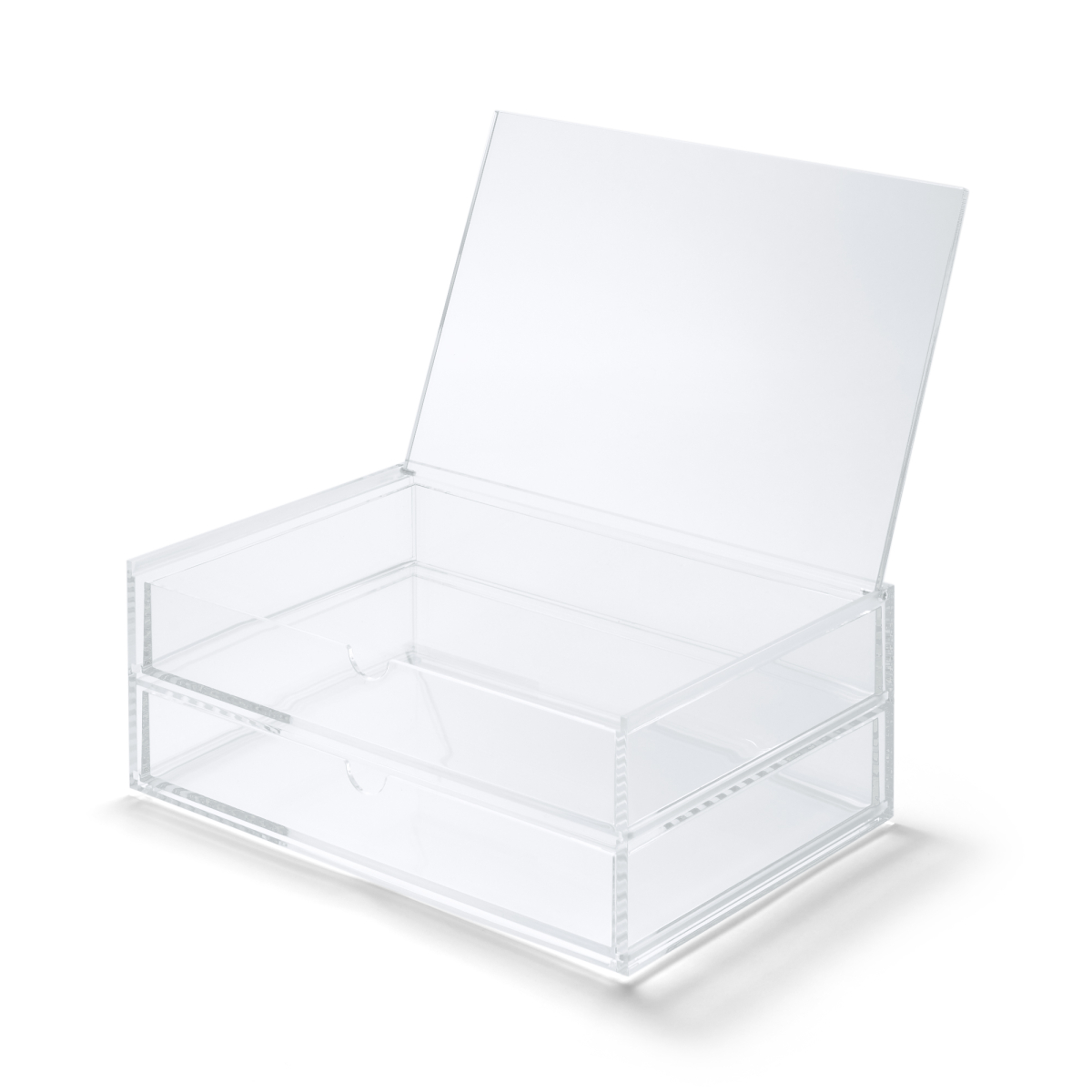 Stackable Acrylic Case 2 Drawers With Lid / L