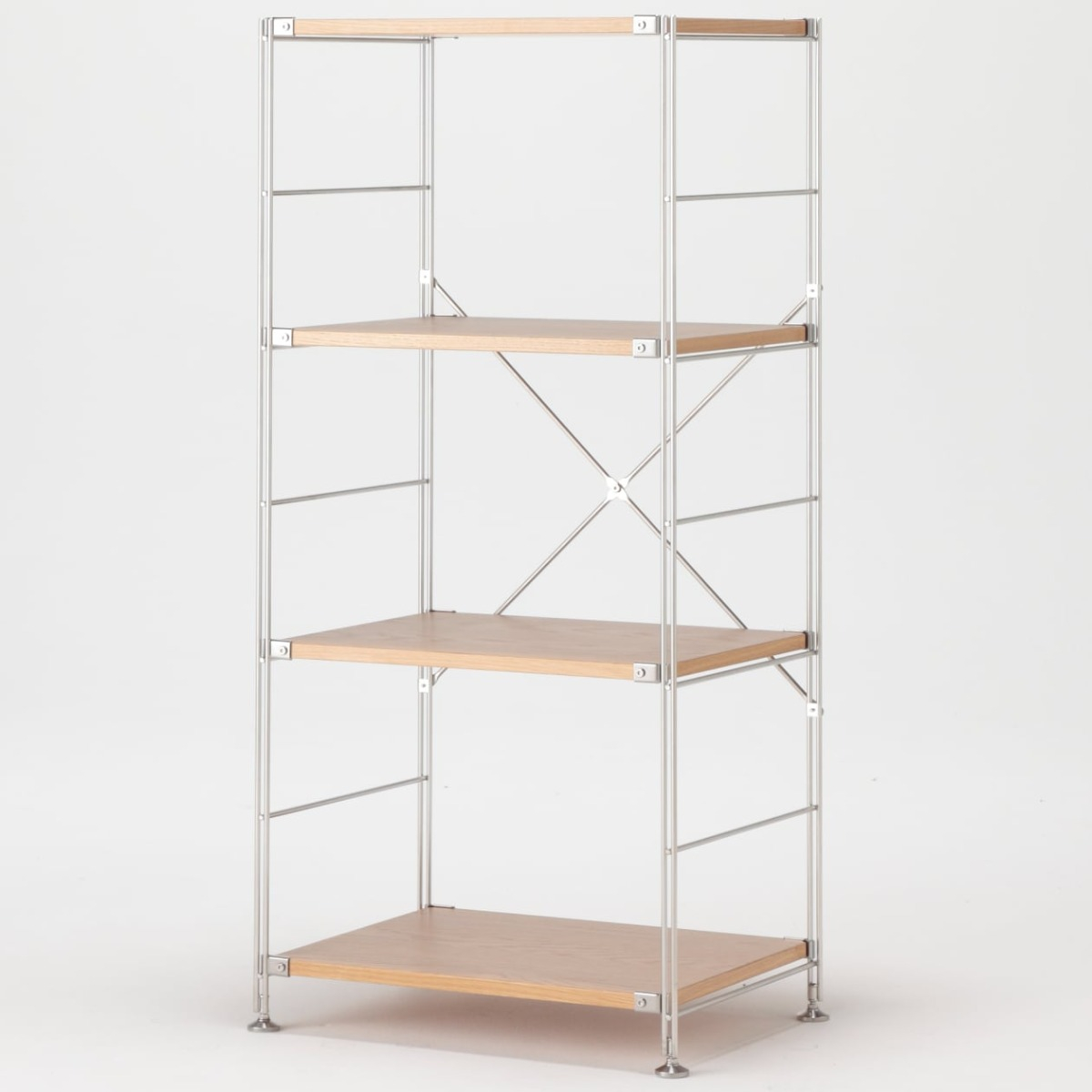 MUJI Stainless Steel Unit Shelf Oak Shelf Set M