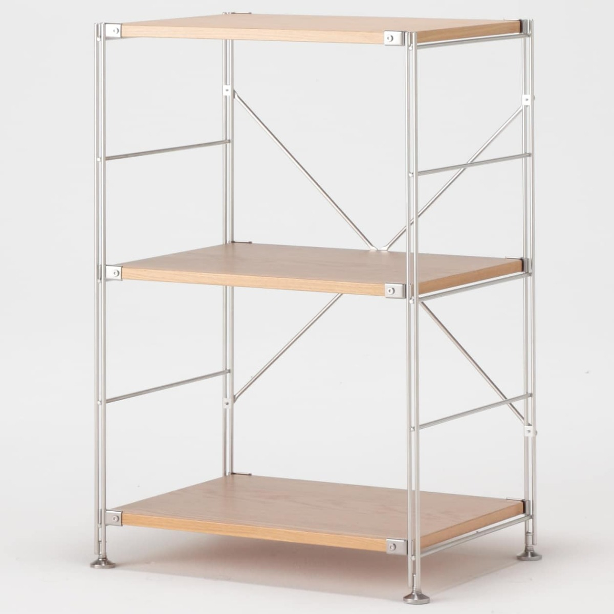 MUJI Kệ Gố Sồi Khung Inox - S