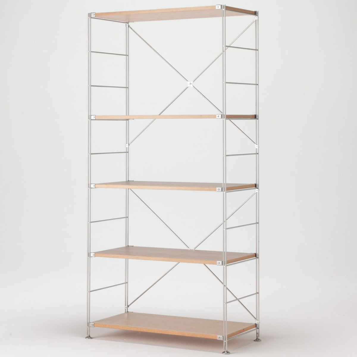 MUJI Kệ Gỗ Sồi Khung Inox - Rộng - L