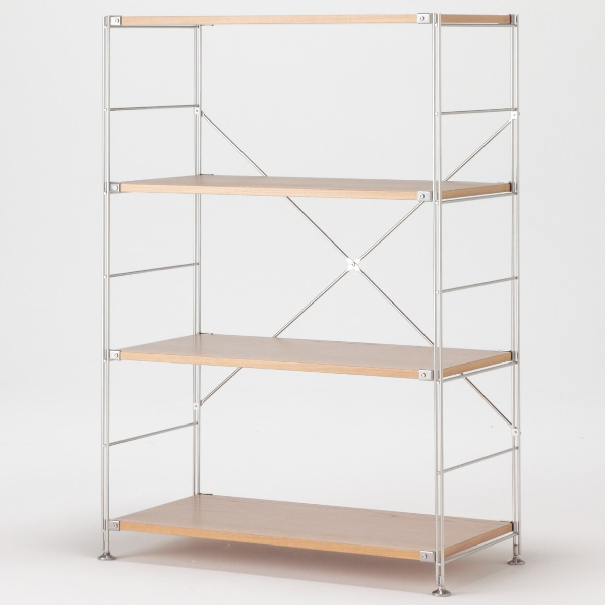 MUJI Kệ Gố Sồi Khung Inox - Rộng, M