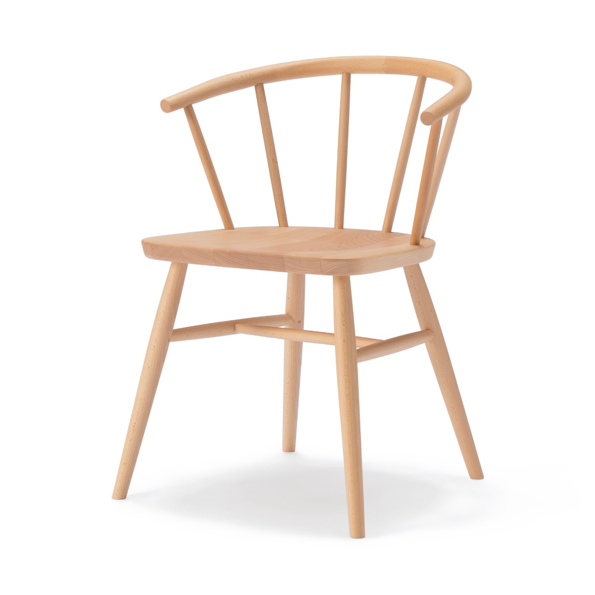 MUJI Ghế Bành Gỗ Dẻ Gai Chân Tròn