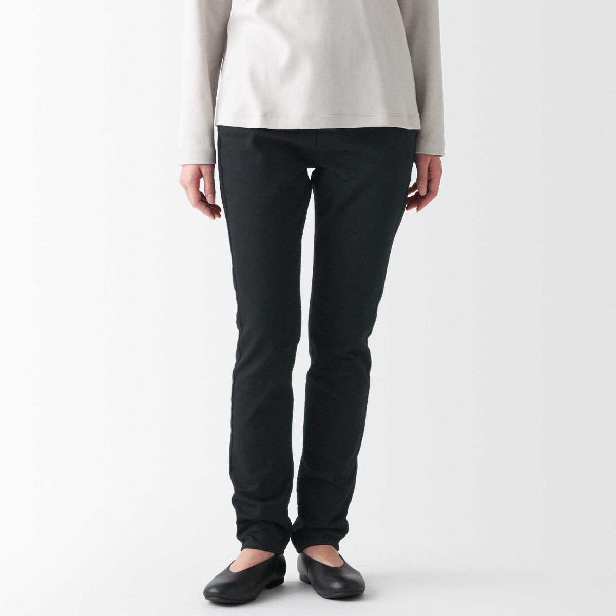 Quần Denim Slim Co Dãn 75cm - Đen MUJI