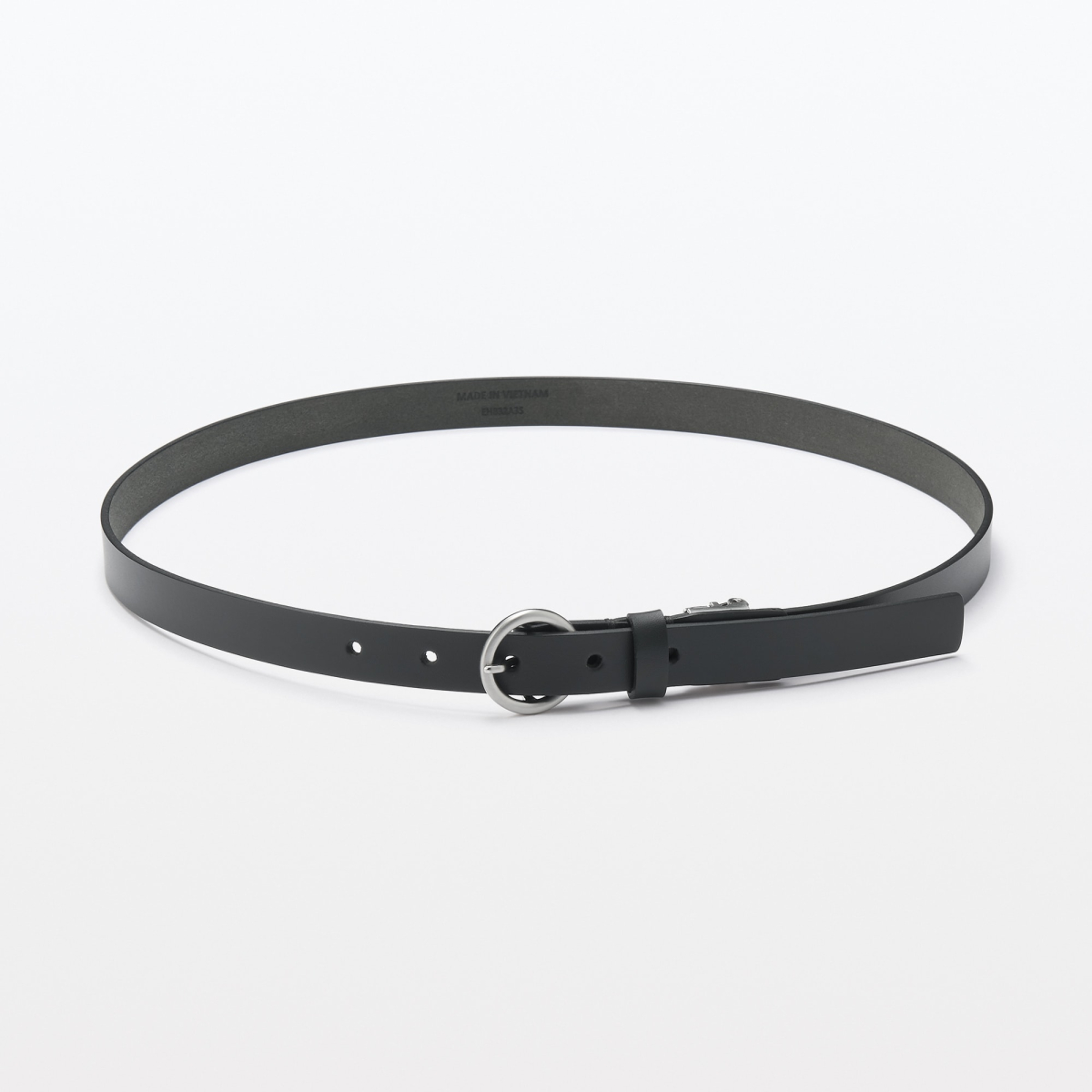 Vegetable Tanned Leather Adjustable Length Ring Slim Belt
