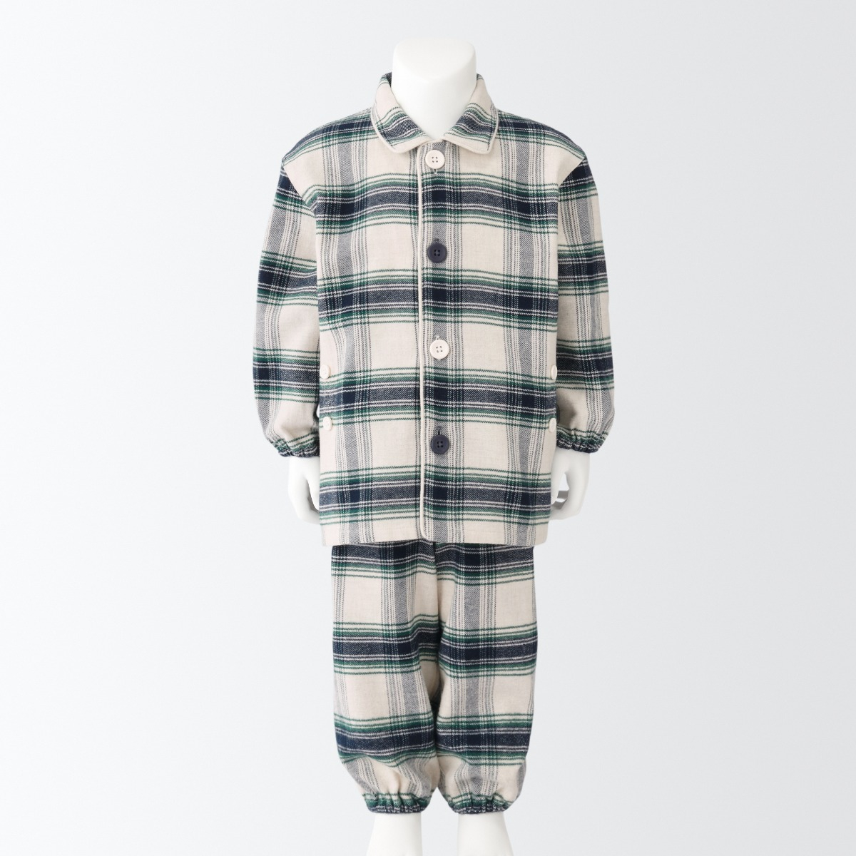 Bộ Pyjama Tập Huấn Không Đường May Sườn Vải Flannel - Em Bé MUJI