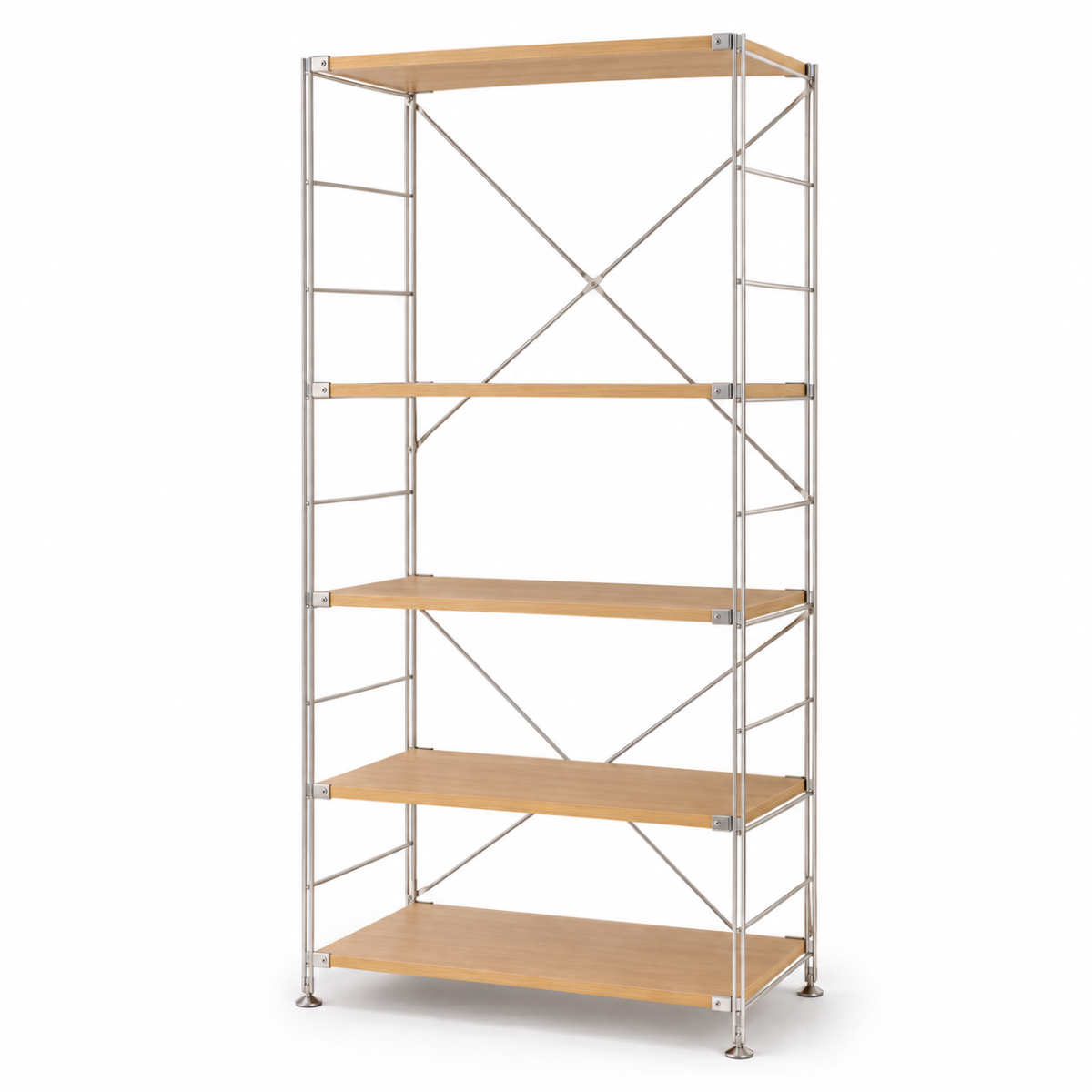 MUJI Kệ Gỗ Sồi Khung Inox - Rộng - L