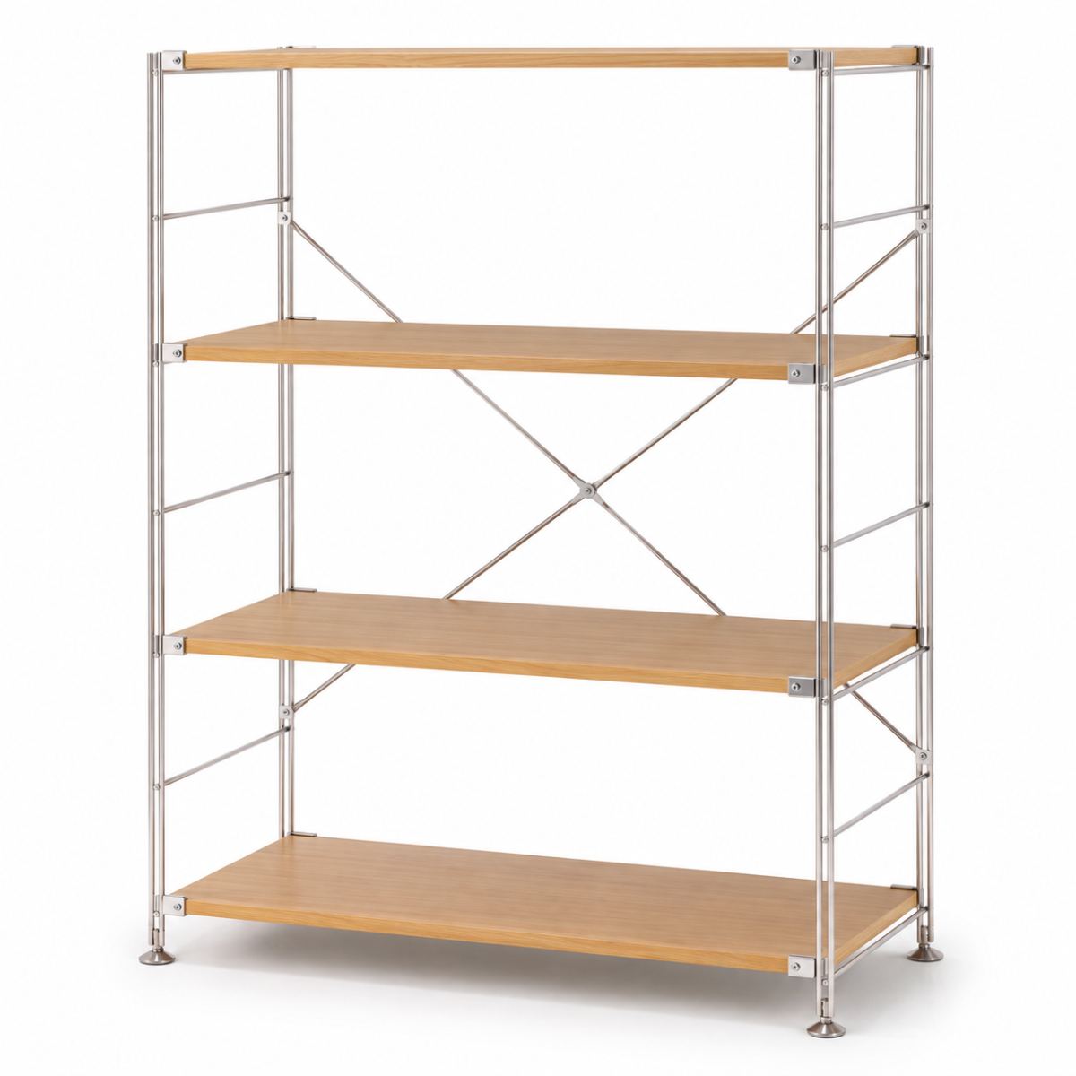 MUJI Kệ Gỗ Sồi Khung Inox - Rộng - M
