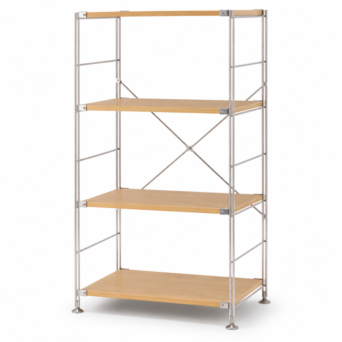 MUJI Kệ Gỗ Sồi Khung Inox - M