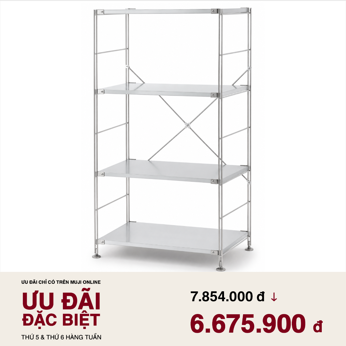 MUJI Kệ Thép Không Gỉ - M