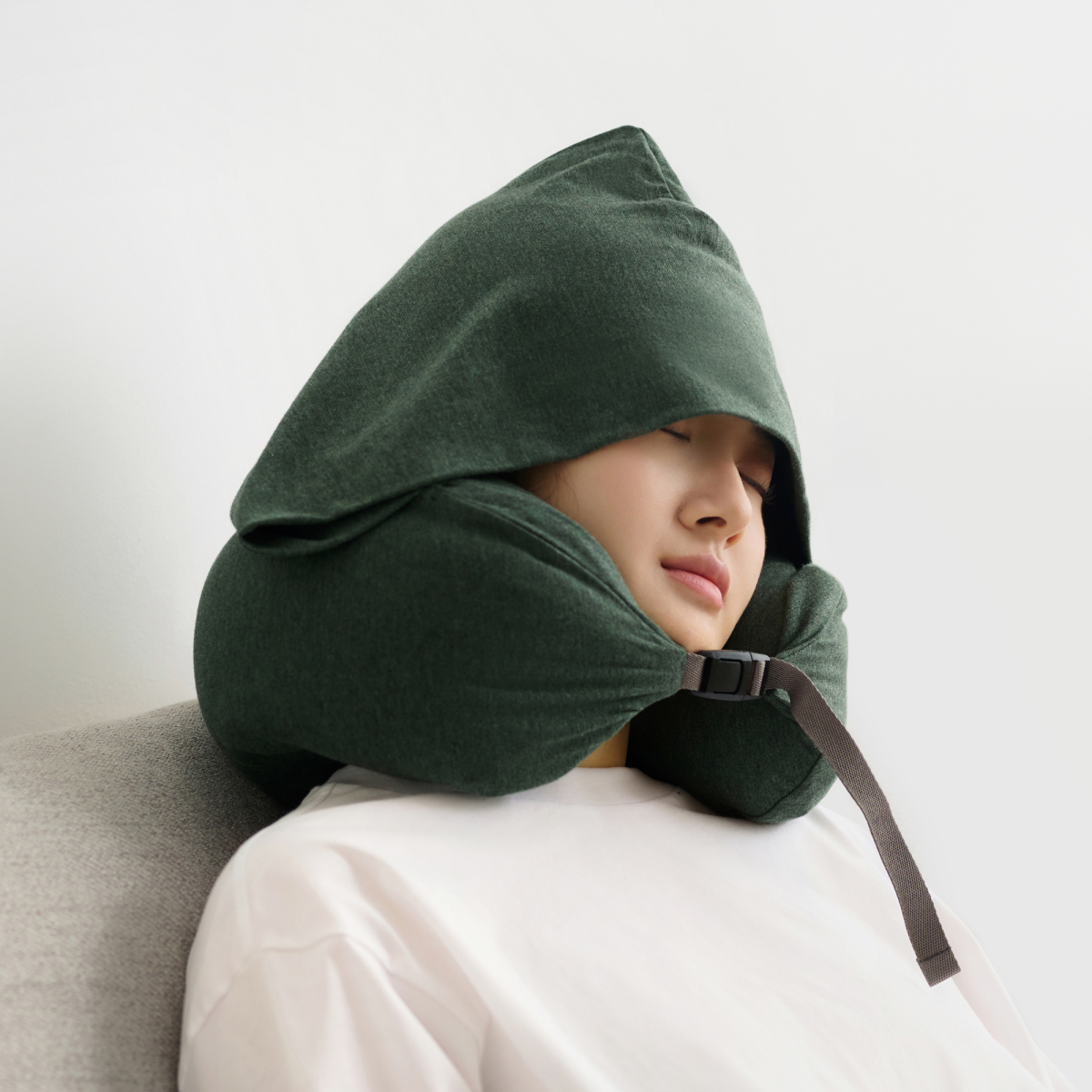 MUJI Gối Kê Cổ Du Lịch - Đỏ Kèm Mũ