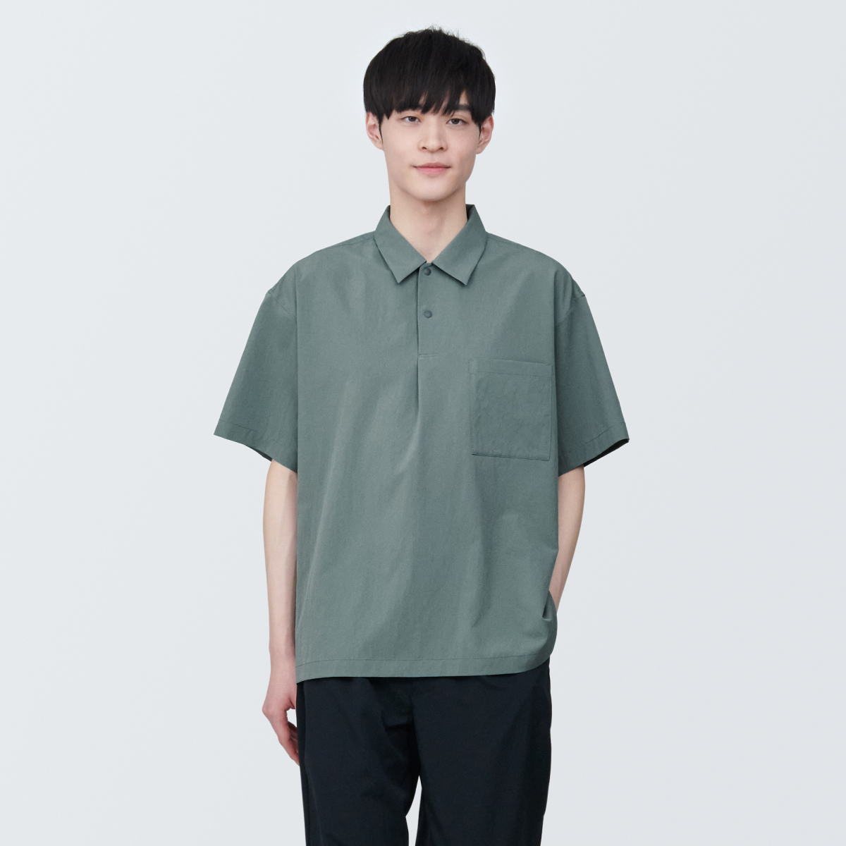M'S Breathable Stretch S/S Woven Polo Shirt