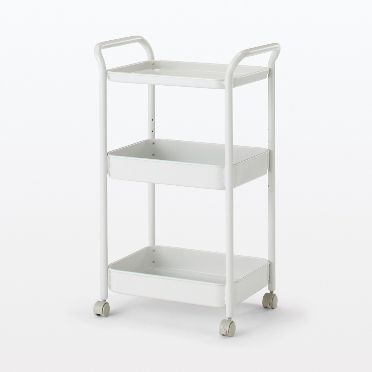 MUJI Kệ Thép Đa Năng Có Bánh Xe - Xám Nhạt