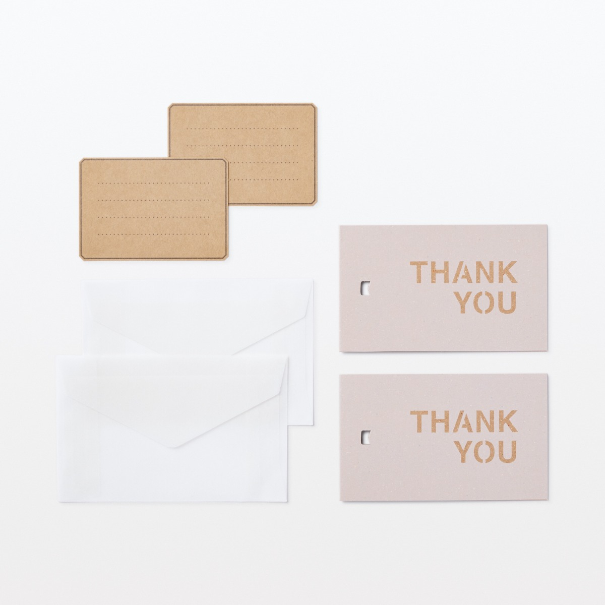 Bộ 2 Thiệp Với Tag Thank You Kèm Bao Thư
