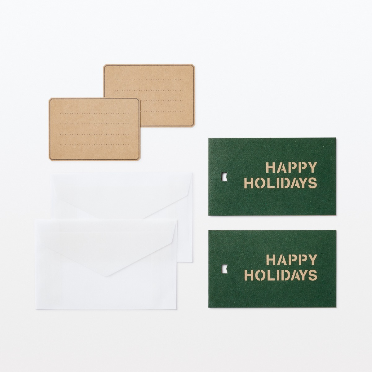 Bộ 2 Thiệp Với Tag Happy Holidays Kèm Bao Thư