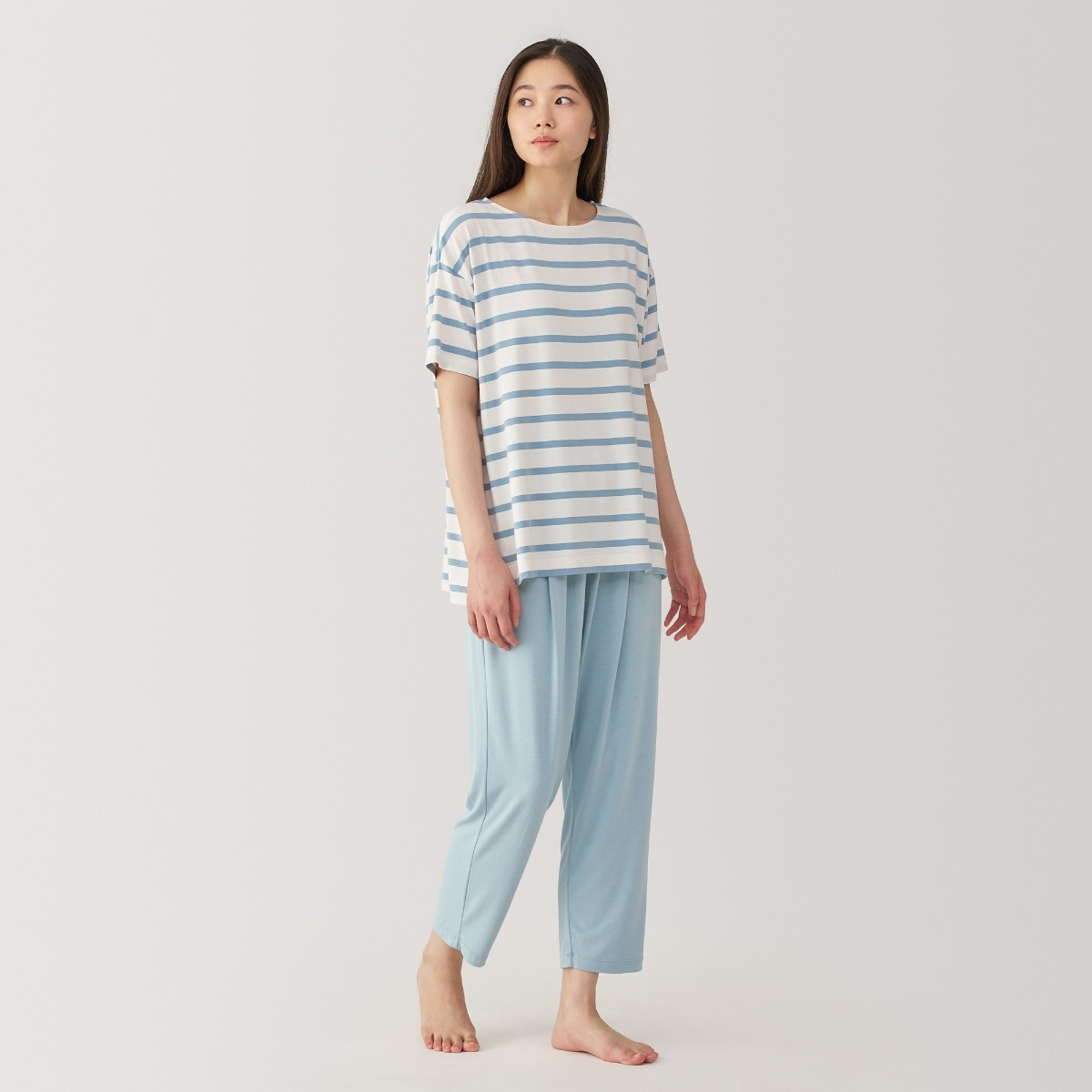W'S Smooth Jersey S/S Loungewear Set (Long Pants)