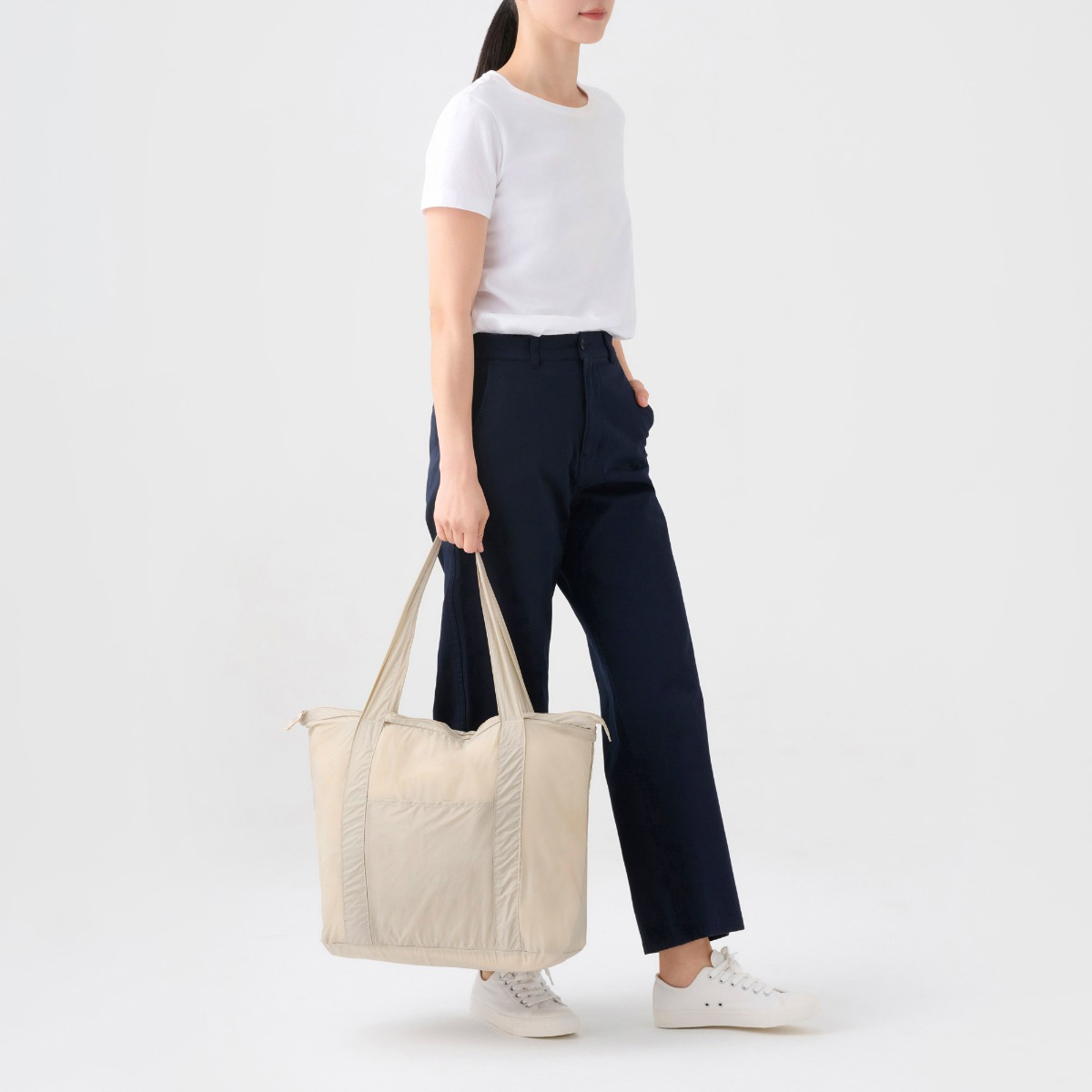 Túi Du Lịch Gấp Gọn Nhỏ Be MUJI