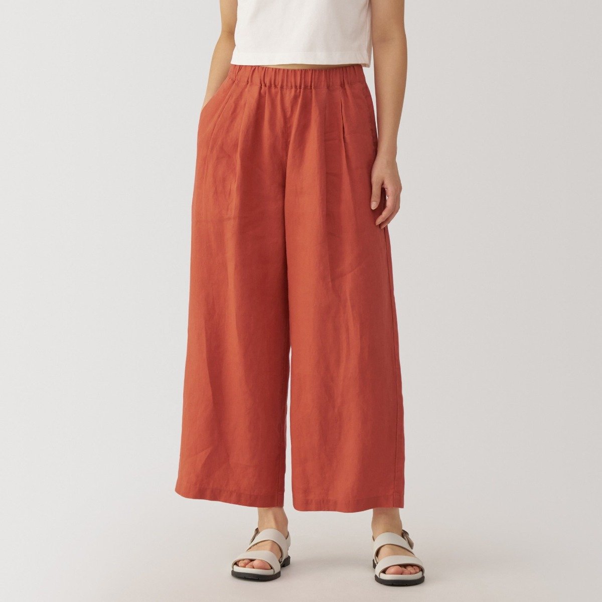 Quần Nữ Dài Rộng Linen Easy