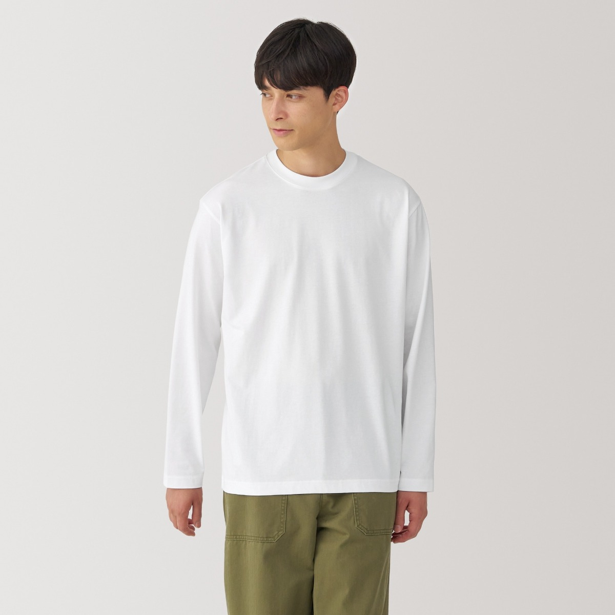 Áo Thun Cổ Tròn Vải Jersey Dài Tay