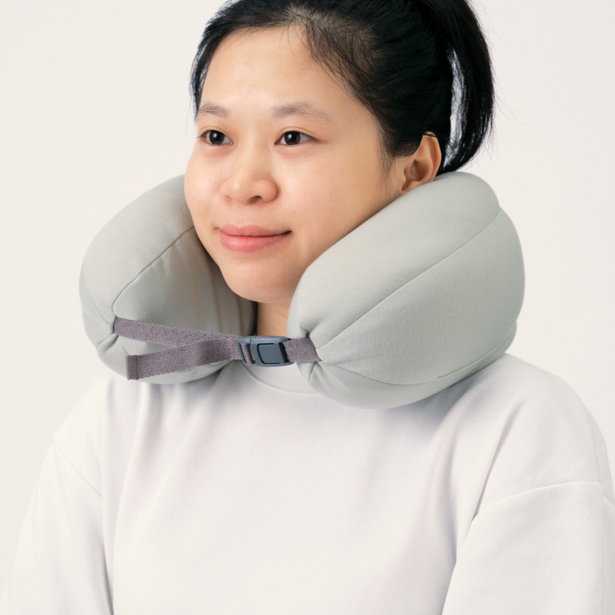 Gối Kê Cổ Dạng Mềm Xanh Mint MUJI