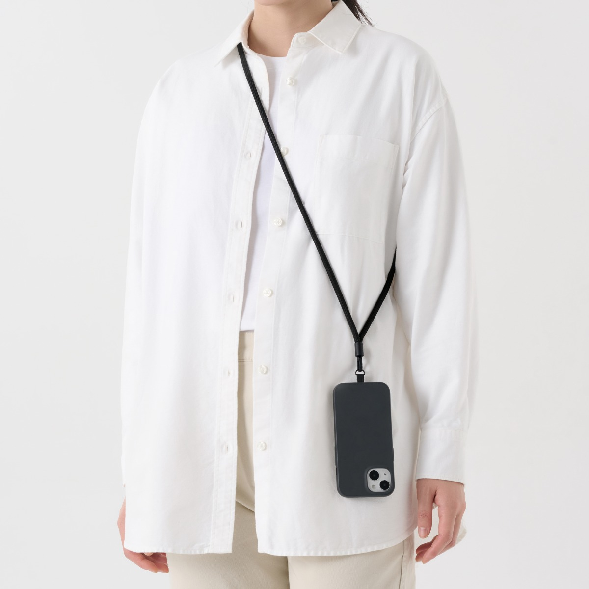 MUJI Dây Đeo Điện Thoại - Đen