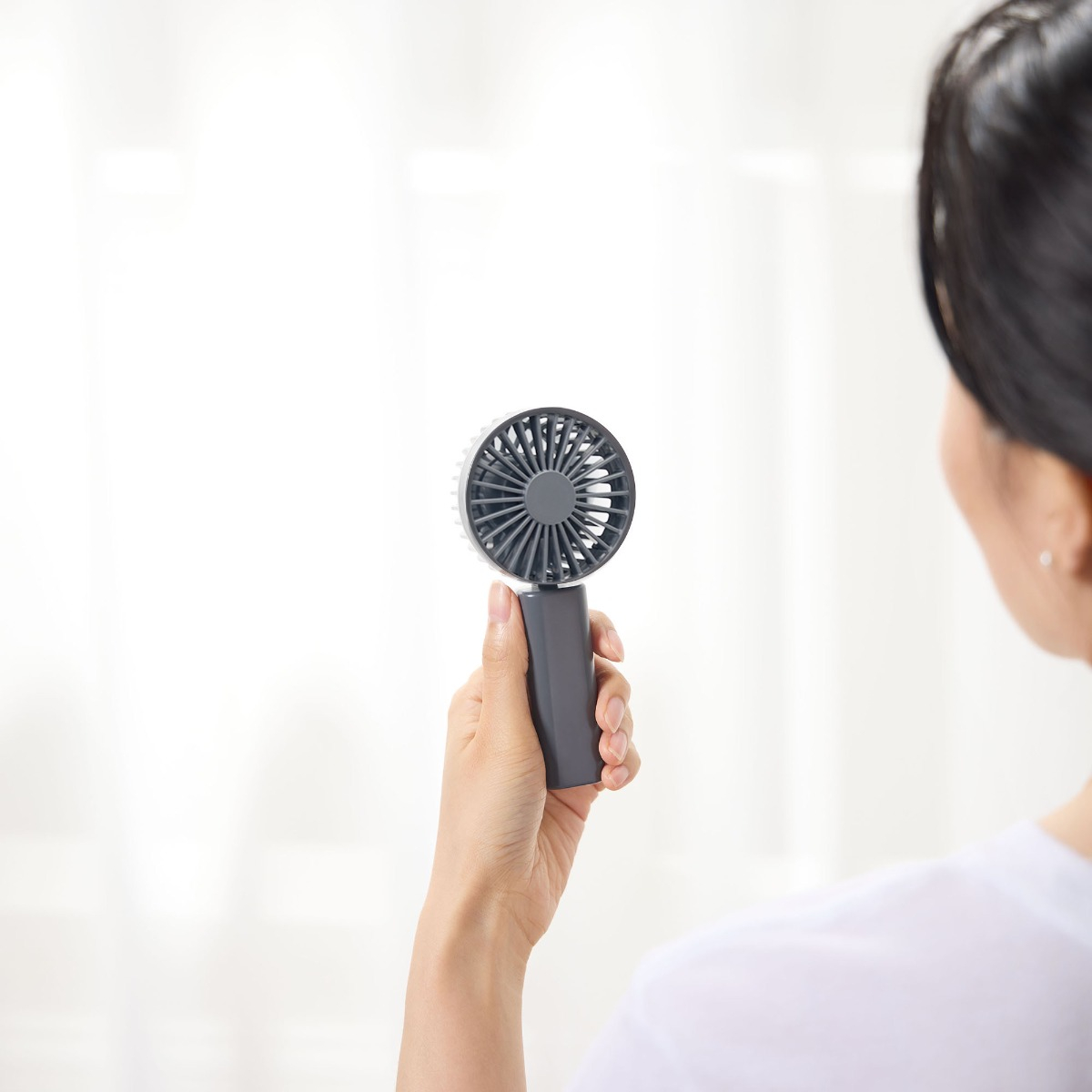 MUJI Quạt Compact Cầm Tay Type C - Xám Đen
