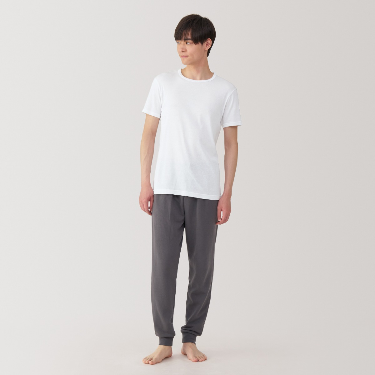MUJI M's Moisture Wicking Cotton Crew Neck S/S T-shirt