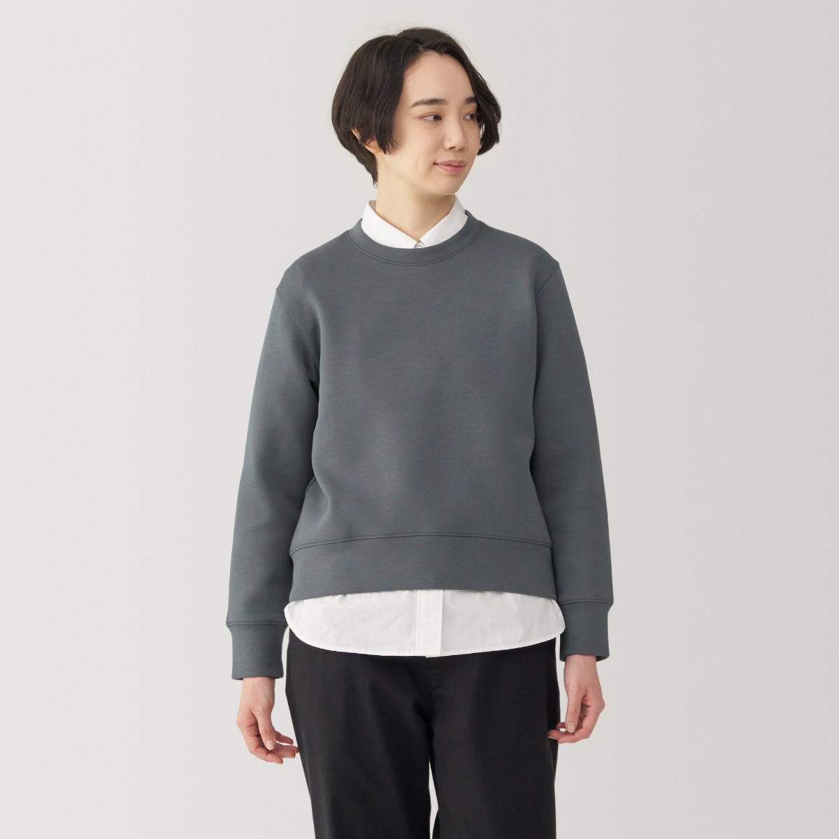 新品♦︎未使用 BANDEL BASIC CREW NECK KNIT Ⅳ(L) W's Double Knitted Crew Neck Sweatshirt MUJI