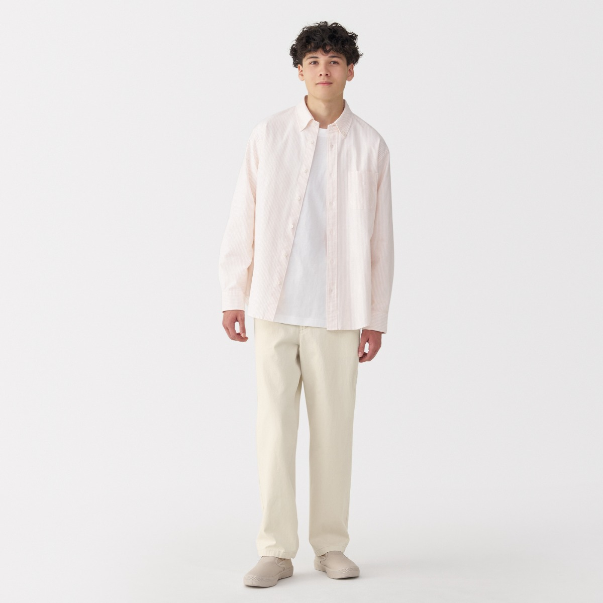 MUJI M's Washed Denim Easy Pants (Natural)