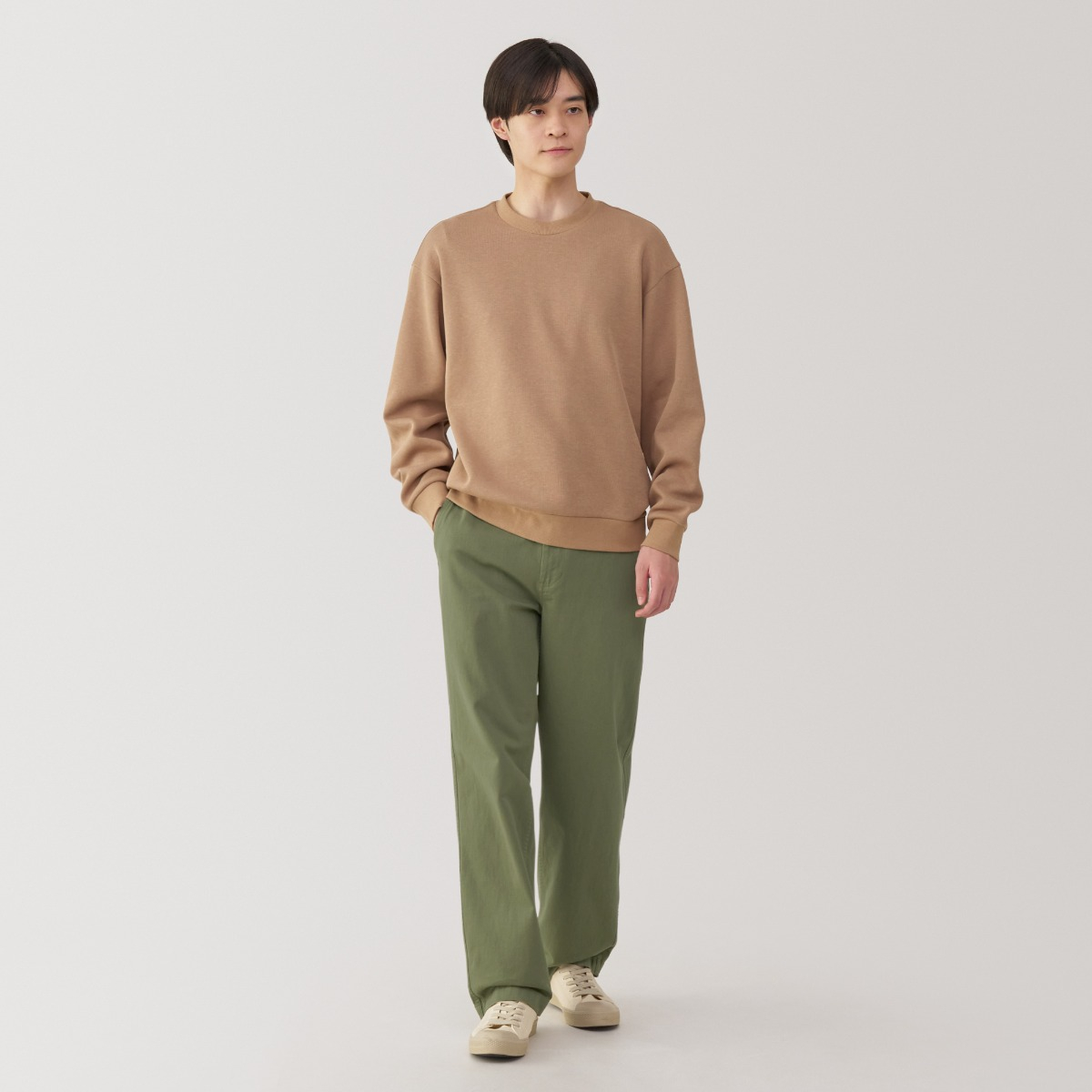 M's Washed Chino Wide Pants MUJI