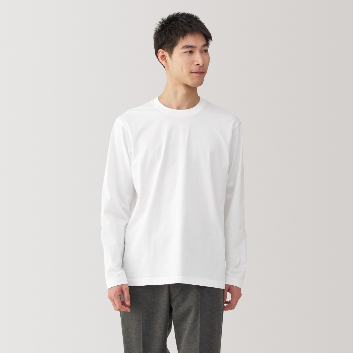 MUJI M'S Jersey Crew Neck L/Slv T-Shirt