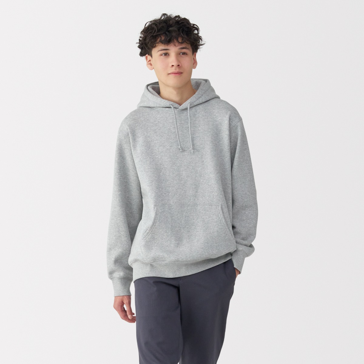 MUJI Áo Hoodie Nam Chui Đầu Vải Nỉ
